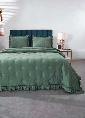 Набор текстиля для спальни Sofi de Marko Ребека 160х220 /  П-Од-20-160х220 (малахитовый)