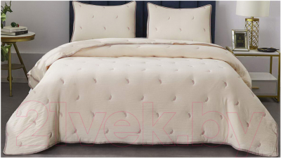Набор текстиля для спальни Sofi de Marko Эрика 160х220 с наволочкой / П-Од-18-160х220 (кремовый)