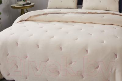 Набор текстиля для спальни Sofi de Marko Эрика 160х220 с наволочкой / П-Од-18-160х220 (кремовый)