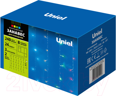 Световой занавес Uniel ULD-C2030-240/DTA / 07943 (разноцветный)