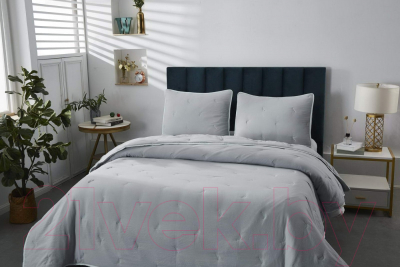 Набор текстиля для спальни Sofi de Marko Эрика 160х220 / П-Од-15-160х220 (серый)