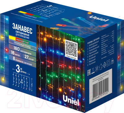 Световой занавес Uniel ULD-C3020-160/DTA / UL-00010913 (разноцветный)