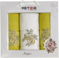 Набор полотенец METEOR Nergis / 11257 (3шт, в коробке, светло-зеленый) - 