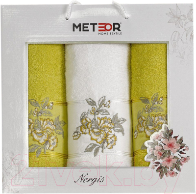 Набор полотенец METEOR Nergis / 11257 (3шт, в коробке, светло-зеленый)