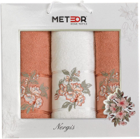 Набор полотенец METEOR Nergis / 11257 (3шт, в коробке, персиковый) - 