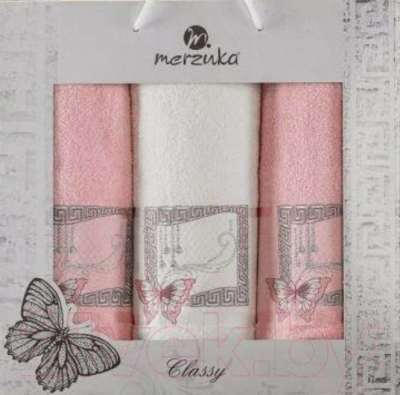 Набор полотенец Merzuka Classy / 11291 (3шт, в коробке, розовый)
