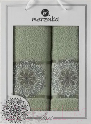 Набор полотенец Merzuka Inci / 11294 (2шт, в коробке, зеленый)
