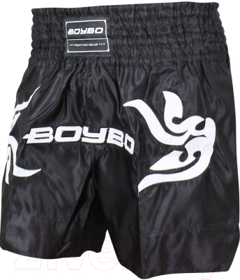 Шорты для бокса BoyBo Для тайского (XL, черный)