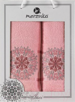 Набор полотенец Merzuka Inci / 11294 (2шт, в коробке, розовый)