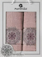 Набор полотенец Merzuka Inci / 11294 (2шт, в коробке, светло-розовый) - 