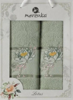Набор полотенец Merzuka Lotus / 11296 (2шт, в коробке, зеленый) - 