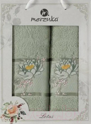 Набор полотенец Merzuka Lotus / 11296 (2шт, в коробке, зеленый)