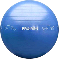 Фитбол гладкий Proiron С принтом / ФП65Г (голубой) - 
