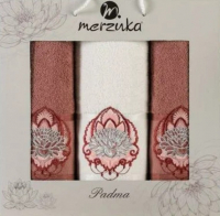 Набор полотенец Merzuka Padma / 11638 (3шт, в коробке, брусничный) - 