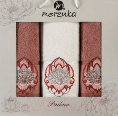 Набор полотенец Merzuka Padma / 11638 (3шт, в коробке, брусничный)
