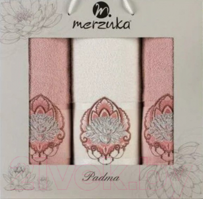 Набор полотенец Merzuka Padma / 11638 (3шт, в коробке, розовый)