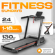 Электрическая беговая дорожка Sundays Fitness Middle Line T7F Plus - 