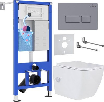 

Унитаз подвесной с инсталляцией, StounFix Slim 966807