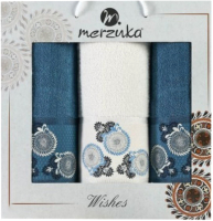 Набор полотенец Merzuka Wishes / 11718 (3шт, в коробке, светло-синий) - 