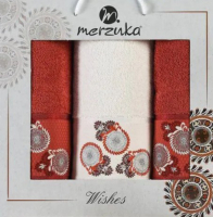 Набор полотенец Merzuka Wishes / 11718 (3шт, в коробке, терракотовый) - 