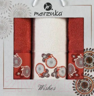 Набор полотенец Merzuka Wishes / 11718 (3шт, в коробке, терракотовый)