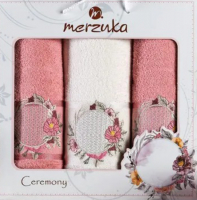 Набор полотенец Merzuka Ceremony / 11777 (3шт, в коробке, брусничный) - 