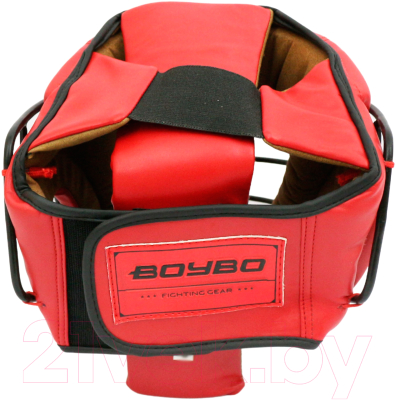 Боксерский шлем BoyBo Flexy BP2005 с металлической решеткой (XL, красный)