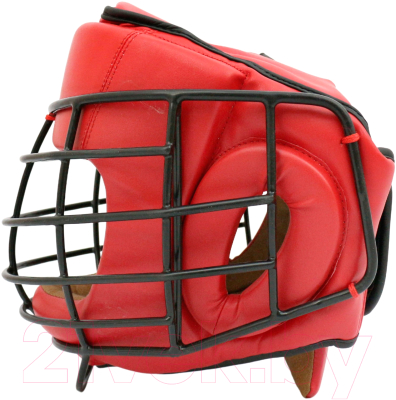 Боксерский шлем BoyBo Flexy BP2005 с металлической решеткой (XL, красный)