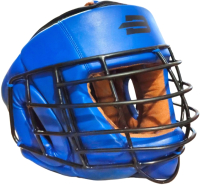 Боксерский шлем BoyBo Flexy BP2005 с металлической решеткой (M, синий) - 