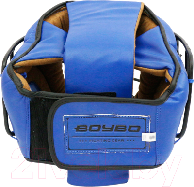 Боксерский шлем BoyBo Flexy BP2005 с металлической решеткой (M, синий)