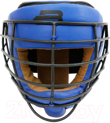 Боксерский шлем BoyBo Flexy BP2005 с металлической решеткой (M, синий)