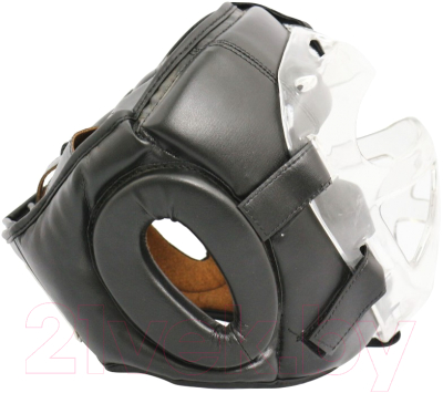Боксерский шлем BoyBo Flexy BP2006 с пластиковым забралом (S, черный)