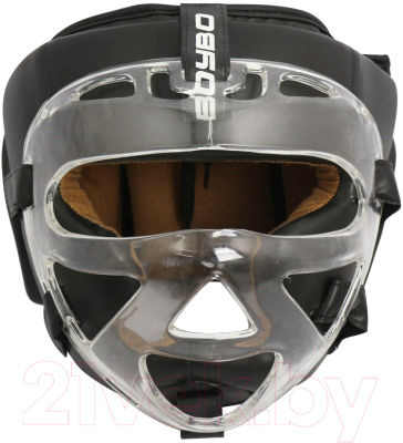 Боксерский шлем BoyBo Flexy BP2006 с пластиковым забралом (XL, черный)