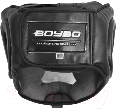 Боксерский шлем BoyBo Flexy BP2006 с пластиковым забралом (XL, черный)