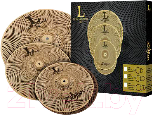 Набор тарелок для ударной установки Zildjian LV348 L80 Low Volume 13 HiHat/14 Crash/18 Crash Ride Box Set