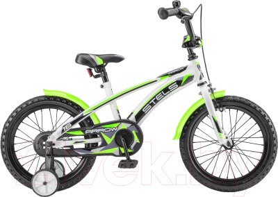 Детский велосипед STELS Arrow 16 (9.5, белый/зеленый)