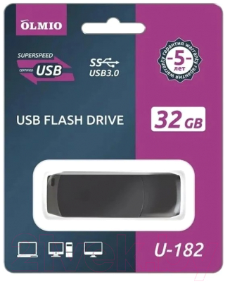 Usb flash накопитель Olmio U-182 USB3.0 32GB (черный)