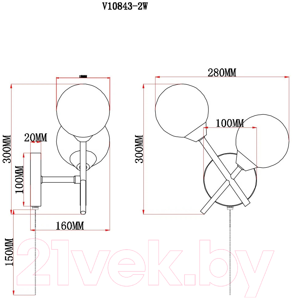 Бра Moderli Molecule / V10843-2W