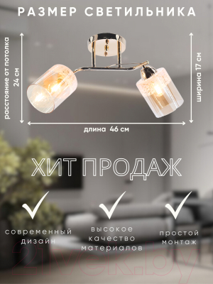 Потолочный светильник Aitin-Pro НПБ 02-2x60-101 / 9078/2 (золото)