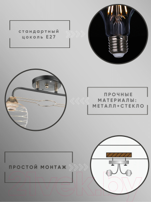 Потолочный светильник Aitin-Pro НПБ 02-2х60-101 / 6004/2 (черный/золото)