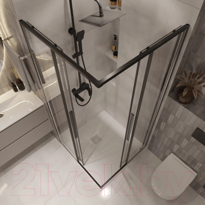 Изображение товара Душевой уголок Niagara NG-6823-34BLACK 90x90x195 (черный матовый/прозрачное стекло)