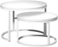Комплект журнальных столиков Мир стульев №6 60x60 (белый муар/белый) - 