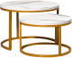 Комплект журнальных столиков Мир стульев №6 60x60 (золото/белый мрамор) - 
