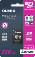 Карта памяти Olmio microSDXC 256GB Extreme UHS-I (U3) - 