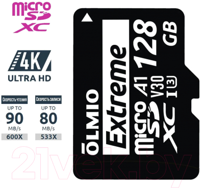 Карта памяти Olmio microSDXC 256GB Extreme UHS-I (U3)