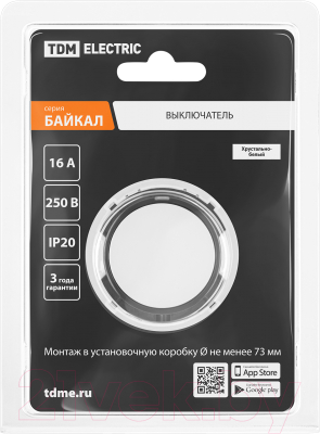Выключатель TDM Байкал / SQ1819-0022 (белый)