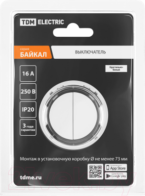 Изображение товара Выключатель TDM Байкал / SQ1819-0024 (белый)