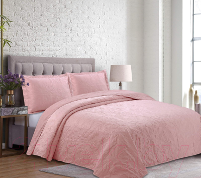 Набор текстиля для спальни Sofi de Marko Мистерио 240х260 / Пок-М2п-240х260 (пепельно-розовый)