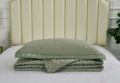 Набор текстиля для спальни Sofi de Marko Роксалана 160х220 / Пок-Рк5-160х220 (оливковый)