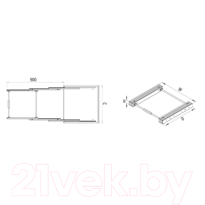 Механизм для выдвижного стола Starax S-2141-W (белый)